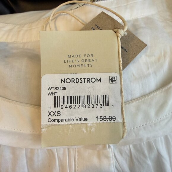 Faherty Enna Button Up Blouse Top Womens XXS White Boho Flowy Organic Cotton NWT - Picture 15 of 16